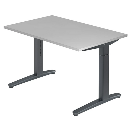 Hoogteverstelbaar bureau XTRA XB 12 GG in grijs met T-poten frame van hjh OFFICE PRO