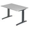 Hoogteverstelbaar bureau XTRA XB 12 GG in grijs met T-poten frame van hjh OFFICE PRO