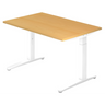 Hoogteverstelbaar bureau XTRA XB 12 WW met beukenkleurig blad en wit onderstel van hjh OFFICE PRO