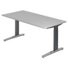 Hoogteverstelbaar bureau XTRA XB 16 GC in grijs met rechthoekig tafelblad van hjh OFFICE PRO