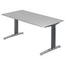 Hoogteverstelbaar bureau XTRA XB 16 GC in grijs met rechthoekig tafelblad van hjh OFFICE PRO