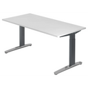 Hoogteverstelbaar bureau XTRA XB 16 GC met wit tafelblad en donkere poten van hjh OFFICE PRO