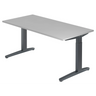 Hoogteverstelbaar bureau XTRA XB 16 GG met grijs tafelblad en donkere poten van hjh OFFICE PRO