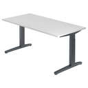 Hoogteverstelbaar bureau XTRA XB 16 GG met wit tafelblad en donker onderstel van hjh OFFICE PRO