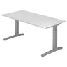 Hoogteverstelbaar bureau XTRA XB 16 SS met wit tafelblad en grijze poten van hjh OFFICE PRO
