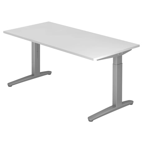 Hoogteverstelbaar bureau XTRA XB 16 SS met wit tafelblad en grijze poten van hjh OFFICE PRO