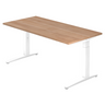 Hoogteverstelbaar bureau XTRA XB 16 WW met walnoot tafelblad en wit onderstel van hjh OFFICE PRO