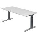 Hoogteverstelbaar bureau XTRA XB 19 GC in wit met metalen poten van hjh OFFICE PRO