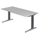 Hoogteverstelbaar bureau XTRA XB 19 GC in grijs met een groot tafelblad van hjh OFFICE PRO