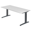 Hoogteverstelbaar bureau XTRA XB 19 GG met wit tafelblad en donkergrijs onderstel van hjh OFFICE PRO