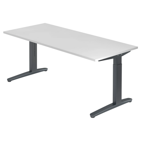 Hoogteverstelbaar bureau XTRA XB 19 GG met wit tafelblad en donkergrijs onderstel van hjh OFFICE PRO