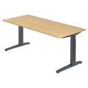 Hoogteverstelbaar bureau XTRA XB 19 GG in esdoorn met donkergrijs frame van hjh OFFICE PRO