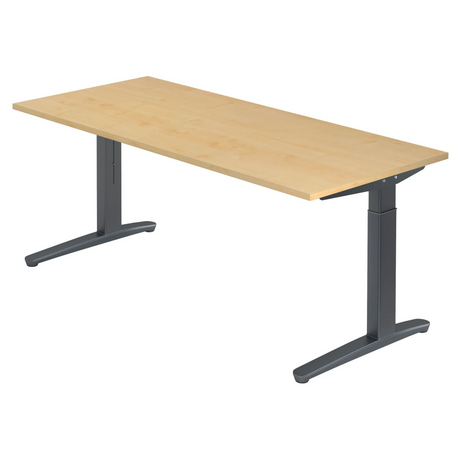 Hoogteverstelbaar bureau XTRA XB 19 GG in esdoorn met donkergrijs frame van hjh OFFICE PRO