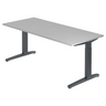 Hoogteverstelbaar bureau XTRA XB 19 GG met grijs tafelblad en donkergrijs onderstel van hjh OFFICE PRO