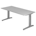Hoogteverstelbaar bureau XTRA XB 19 SS in grijs met een groot rechthoekig werkblad van hjh OFFICE PRO
