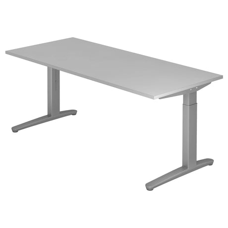 Hoogteverstelbaar bureau XTRA XB 19 SS in grijs met een groot rechthoekig werkblad van hjh OFFICE PRO