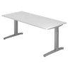 Hoogteverstelbaar bureau XTRA XB 19 SS met wit tafelblad en grijze poten van hjh OFFICE PRO