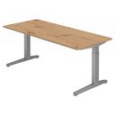 Hoogteverstelbaar bureau XTRA XB 19 SS in rustiek eiken met grijs onderstel van hjh OFFICE PRO