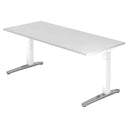 Hoogteverstelbaar bureau XTRA XB 19 WC in wit met rechthoekig blad van hjh OFFICE PRO