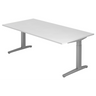 Hoogteverstelbaar bureau XTRA XB 2E SS met wit tafelblad en grijze poten van hjh OFFICE PRO