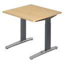 Hoogteverstelbaar bureau XTRA XB 8 GC in esdoornlook met grijze poten van hjh OFFICE PRO