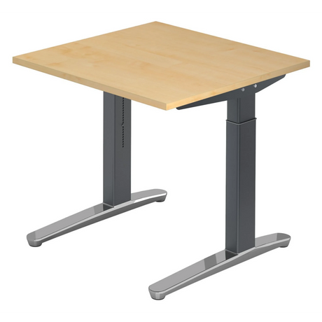 Hoogteverstelbaar bureau XTRA XB 8 GC in esdoornlook met grijze poten van hjh OFFICE PRO
