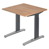 Hoogteverstelbaar bureau XTRA XB 8 GC in walnootlook met grijze poten van hjh OFFICE PRO