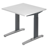 Hoogteverstelbaar bureau XTRA XB 8 GC met wit tafelblad en grijze poten van hjh OFFICE PRO