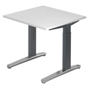 Hoogteverstelbaar bureau XTRA XB 8 GC met wit tafelblad en grijze poten van hjh OFFICE PRO