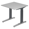 Hoogteverstelbaar bureau XTRA XB 8 GC in grijs met vierkant blad van hjh OFFICE PRO