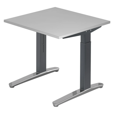 Hoogteverstelbaar bureau XTRA XB 8 GC in grijs met vierkant blad van hjh OFFICE PRO