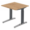 Hoogteverstelbaar bureau XTRA XB 8 GC in essen-eiken met donkergrijs onderstel van hjh OFFICE PRO