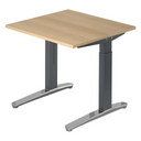 Hoogteverstelbaar bureau XTRA XB 8 GC in eikenlook met donkere poten van hjh OFFICE PRO