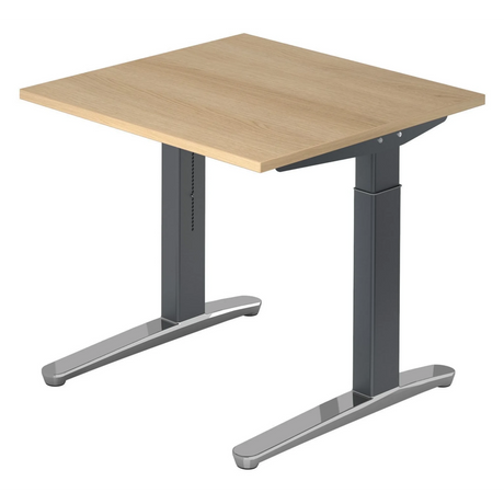 Hoogteverstelbaar bureau XTRA XB 8 GC in eikenlook met donkere poten van hjh OFFICE PRO