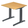 Hoogteverstelbaar bureau XTRA XB 8 GG met beukenkleurige plaat en donkergrijs frame van hjh OFFICE PRO