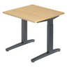 Hoogteverstelbaar bureau XTRA XB 8 GG in esdoorn met donkergrijs onderstel van hjh OFFICE PRO