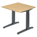 Hoogteverstelbaar bureau XTRA XB 8 GG in esdoorn met donkergrijs onderstel van hjh OFFICE PRO