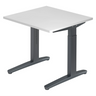 Hoogteverstelbaar bureau XTRA XB 8 GG met wit tafelblad en donkergrijs onderstel van hjh OFFICE PRO