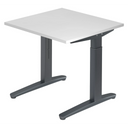 Hoogteverstelbaar bureau XTRA XB 8 GG met wit tafelblad en donkergrijs onderstel van hjh OFFICE PRO