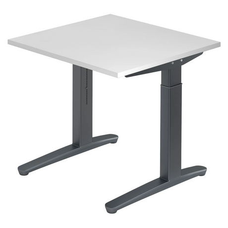 Hoogteverstelbaar bureau XTRA XB 8 GG met wit tafelblad en donkergrijs onderstel van hjh OFFICE PRO