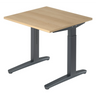 Hoogteverstelbaar bureau XTRA XB 8 GG in eikenlook met donkergrijs onderstel van hjh OFFICE PRO
