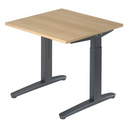 Hoogteverstelbaar bureau XTRA XB 8 GG in eikenlook met donkergrijs onderstel van hjh OFFICE PRO