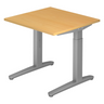 Hoogteverstelbaar bureau XTRA XB 8 SS met beukenkleurige plaat en grijs onderstel van hjh OFFICE PRO