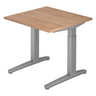 Hoogteverstelbaar bureau XTRA XB 8 SS in walnootlook met grijze poten van hjh OFFICE PRO