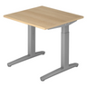 Hoogteverstelbaar bureau XTRA XB 8 SS met licht eikenhouten blad en grijze poten van hjh OFFICE PRO