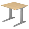 Hoogteverstelbaar bureau XTRA XB 8 SS met esdoornhouten blad en grijs onderstel van hjh OFFICE PRO
