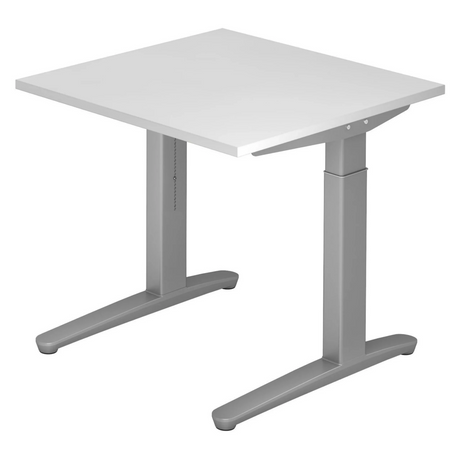 Hoogteverstelbaar bureau XTRA XB 8 SS in wit met vierkant tafelblad van hjh OFFICE PRO