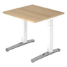 Hoogteverstelbaar bureau XTRA XB 8 WC in eikenlook met wit onderstel van hjh OFFICE PRO