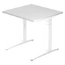Hoogteverstelbaar bureau XTRA XB 8 WW in het wit met vierkant tafelblad van hjh OFFICE PRO
