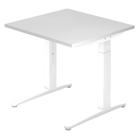 Hoogteverstelbaar bureau XTRA XB 8 WW in het wit met vierkant tafelblad van hjh OFFICE PRO